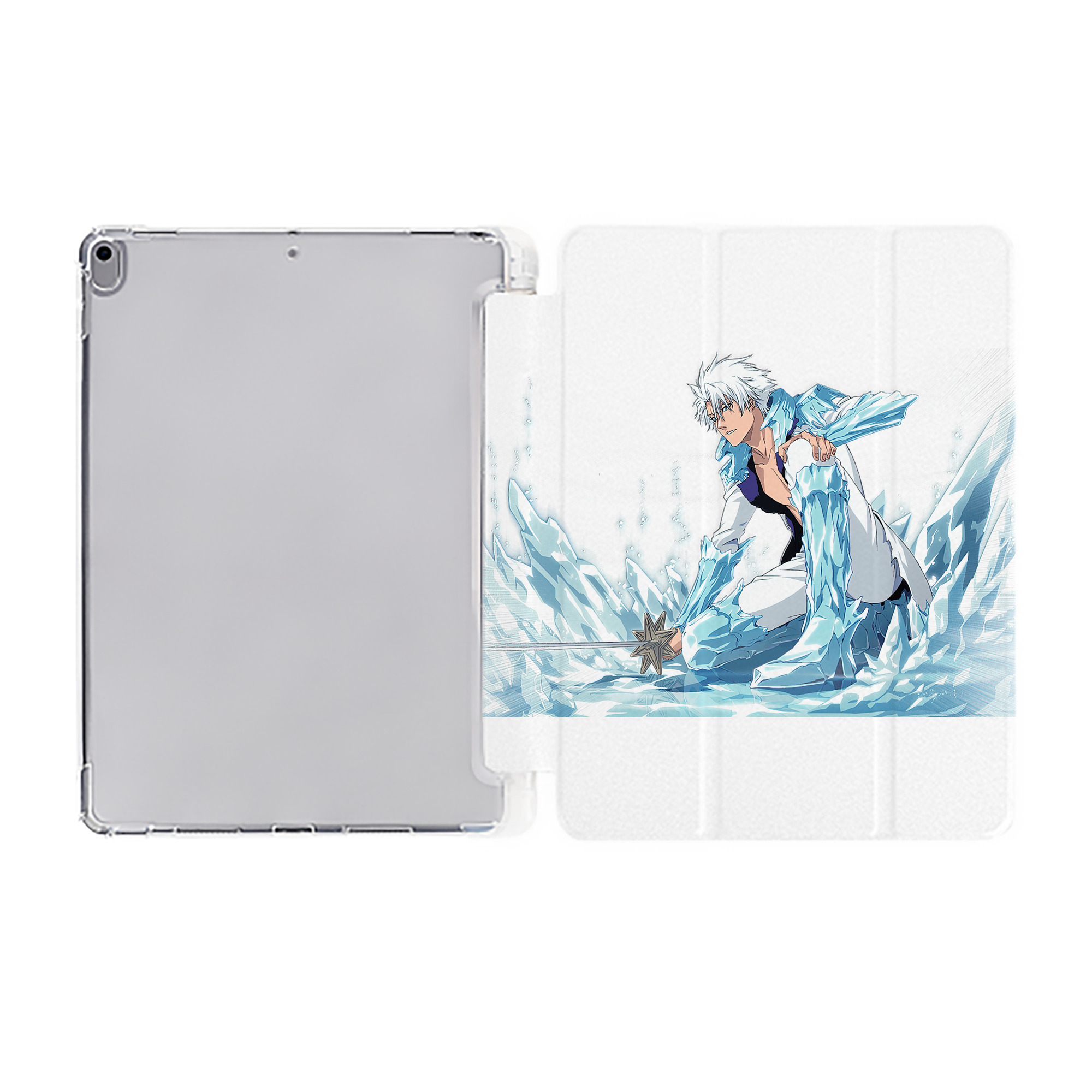 （画像用） ブリーチ 日番谷冬獅郎（ひつがや とうしろう） BLEACH Hitsugaya Toushirou IPad ケース ペン収納付き 三つ折りスタンド PUレザー×シリコン 対応機種9.5/10.5/10.9インチ